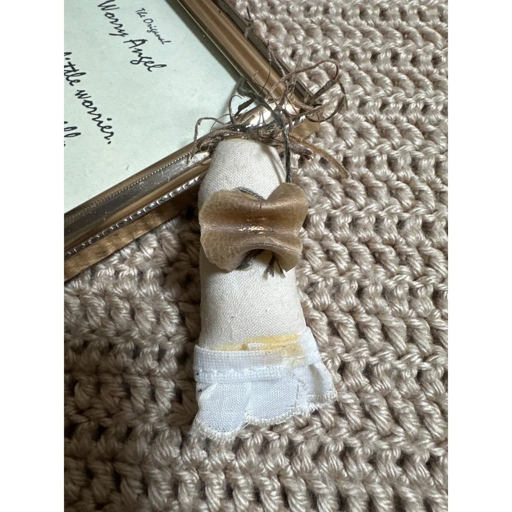 Vintage 1996 Diane Rumer The Original Worry Angel Framed Poem Gold Tone 5x7